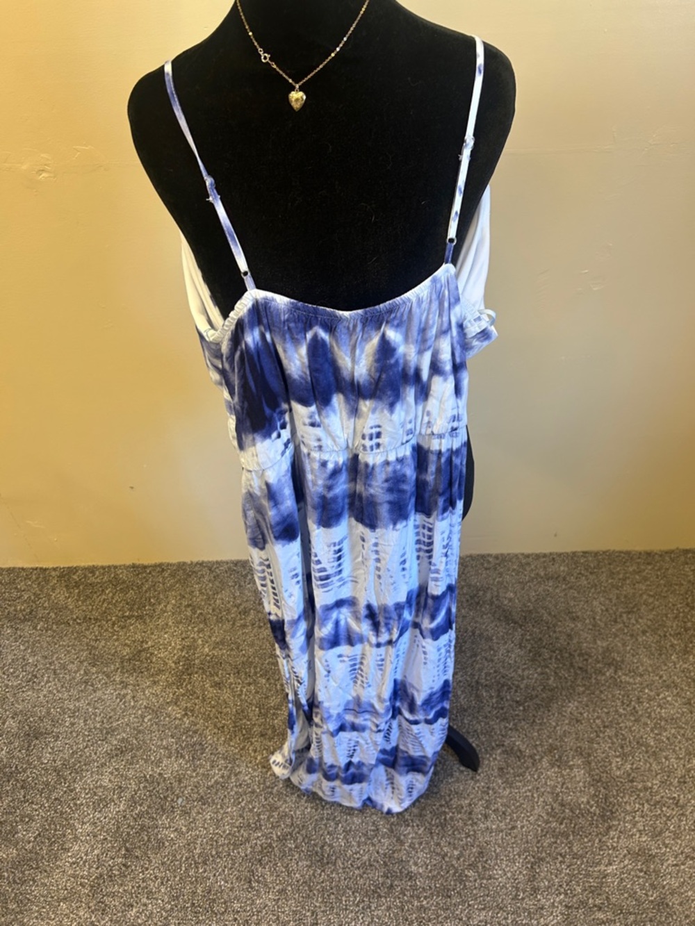 Charming Tie-Dye Maxi Dress - Navy & White - Picture 4 of 6
